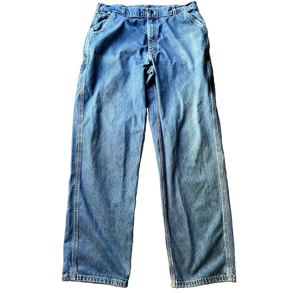 Carhartt FRB13 DNM Fire Resistant Loose Fit Straight Leg Work Jeans Men's 38x36